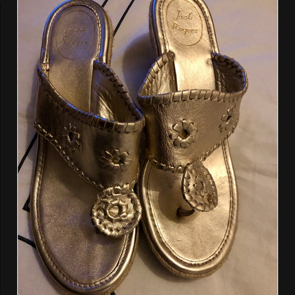 Women’s Jack Rogers gold wedges size 7.5